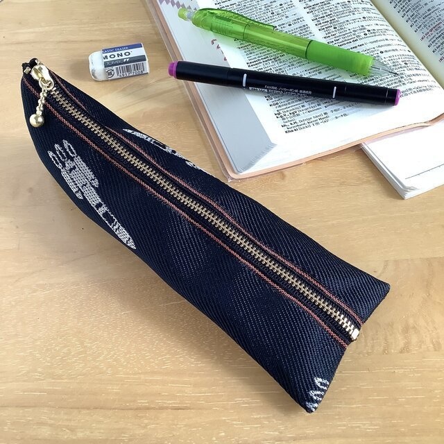 【ロケット】畳縁 ぺたんこ ミニポーチ カードケース 小銭入れ 漆黒 宇宙 黒