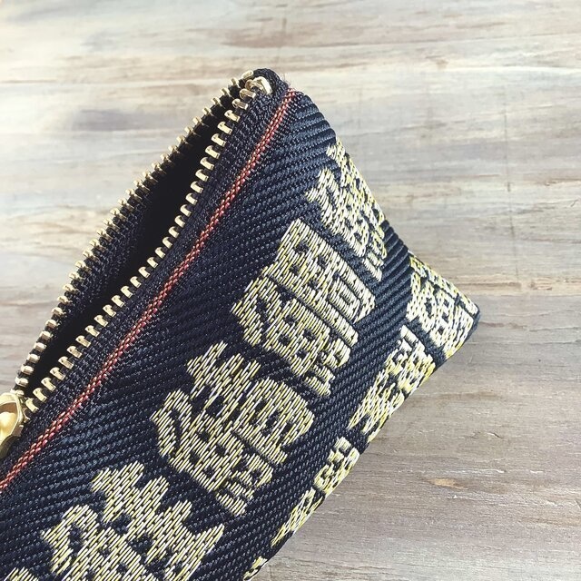 【魚の漢字】畳縁 テトラ型 ペンケース 金 釣り 寿司 和風