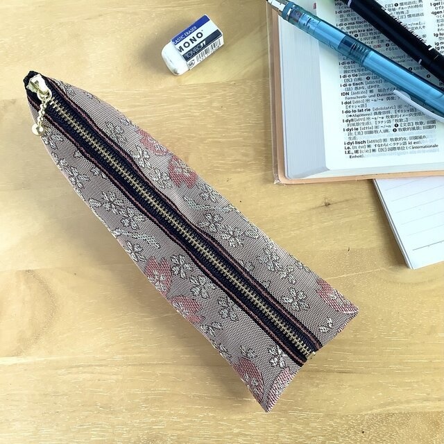 【桜】畳縁 ぺたんこ ミニポーチ カードケース 小銭入れ さくら 春 ピンク 灰桜