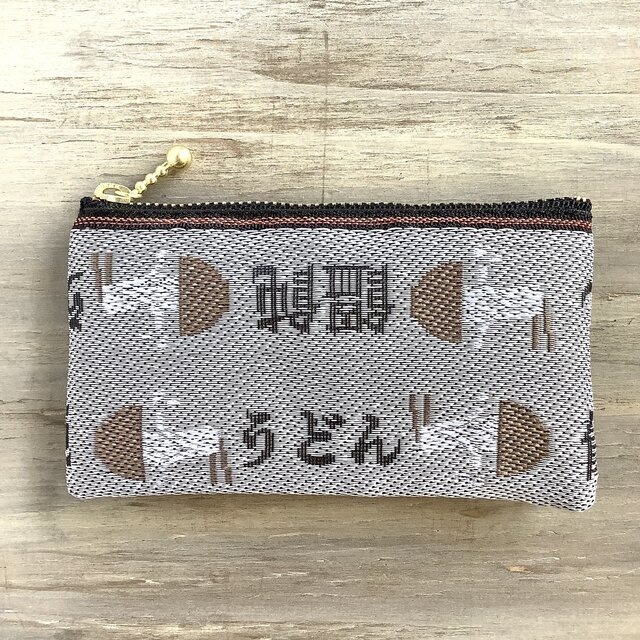 【うどん】畳縁 ぺたんこ ミニポーチ 小銭入れ カードケース 白 丼