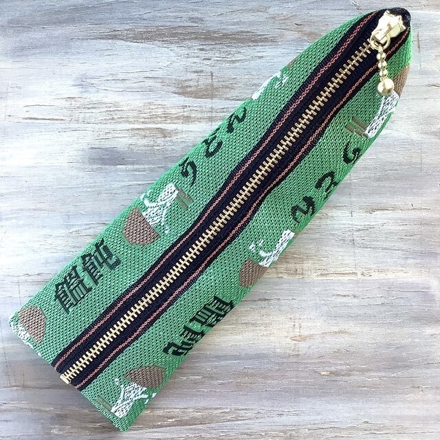 【うどん】畳縁 テトラ型 ペンケース 緑 丼