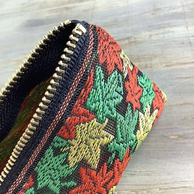 【竜田川】畳縁 テトラ型 ペンケース もみじ 紅葉 秋 和柄 カラフル