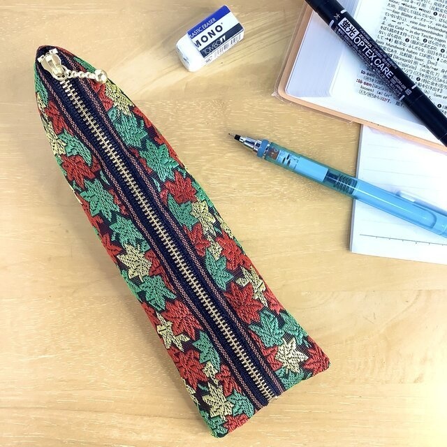 【竜田川】畳縁 ぺたんこ ミニポーチ 小銭入れ カードケース 秋 紅葉 和風