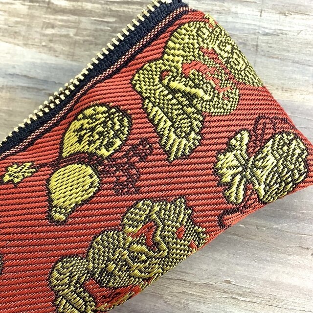 【龍と宝尽くし】畳縁 テトラ型 ペンケース 縁起物 竜 ドラゴン