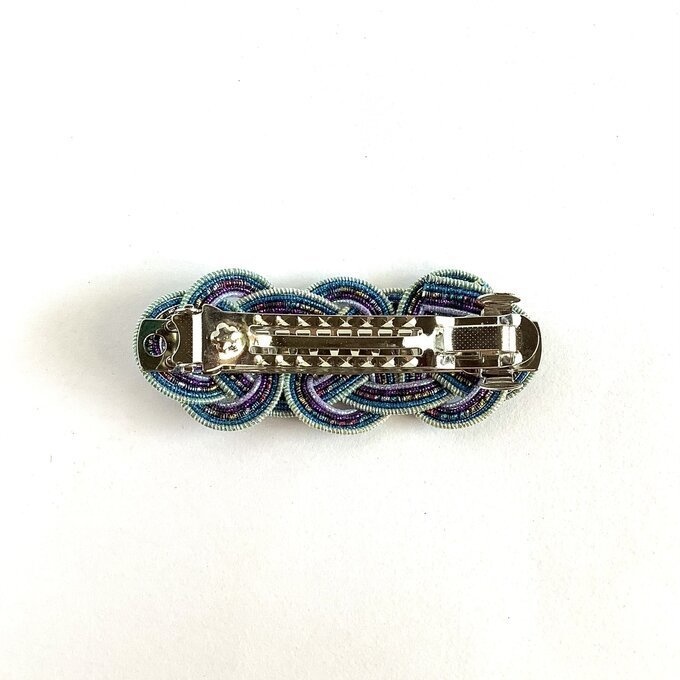 水引製 バレッタ【星明りの海】(小)キラキラ 紺 ブルー