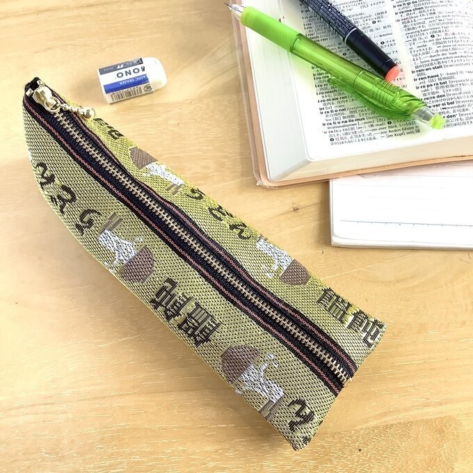 【カレーうどん】畳縁 ぺたんこ ミニポーチ 小銭入れ カードケース 黄色 うどん 丼