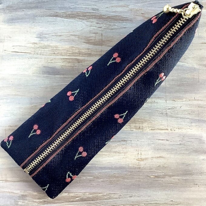 【さくらんぼ】畳縁 テトラ型 ペンケース チェリー レトロ 可愛い