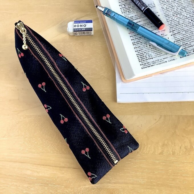 【さくらんぼ】畳縁 ぺたんこ ミニポーチ 小銭入れ カードケース チェリー レトロ 可愛い