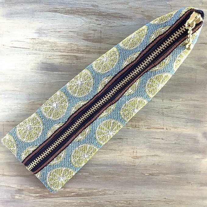 【レモン】畳縁 テトラ型 ペンケース シトラス 柑橘 フルーツ