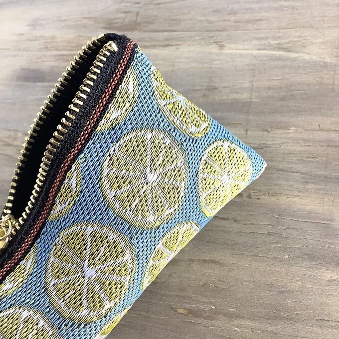 【レモン】畳縁 テトラ型 ペンケース シトラス 柑橘 フルーツ