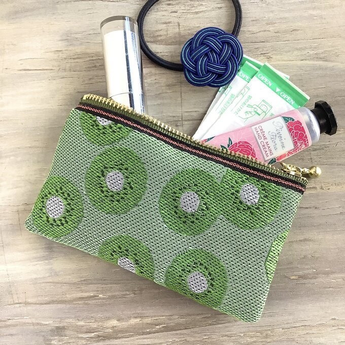 【キウイ】畳縁 テトラ型 ペンケース グリーン 可愛い フルーツ