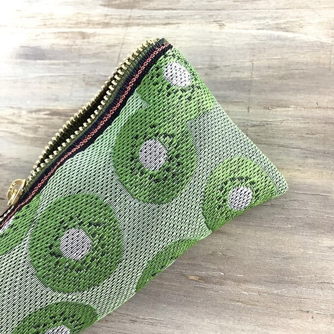 【キウイ】畳縁 テトラ型 ペンケース グリーン 可愛い フルーツ