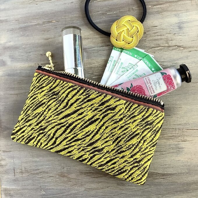 【虎柄】畳縁 ぺたんこ ミニポーチ 小銭入れ カードケース 寅 虎 干支 タイガー