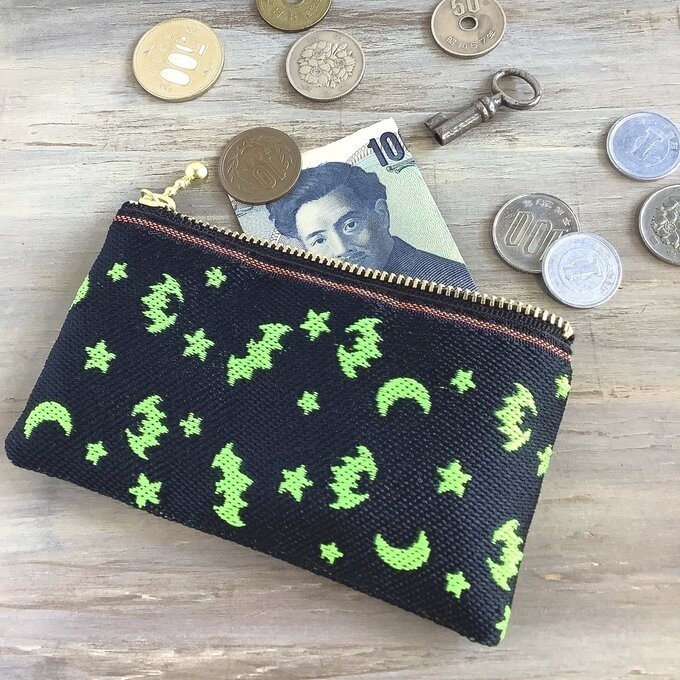 【こうもり】畳縁 ぺたんこ ミニポーチ 小銭入れ カードケース 蝙蝠 ゴスロリ ハロウィン