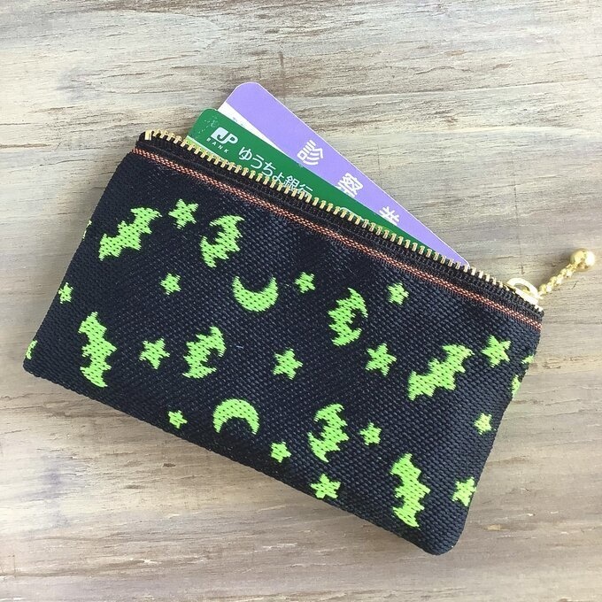 【こうもり】畳縁 ぺたんこ ミニポーチ 小銭入れ カードケース 蝙蝠 ゴスロリ ハロウィン