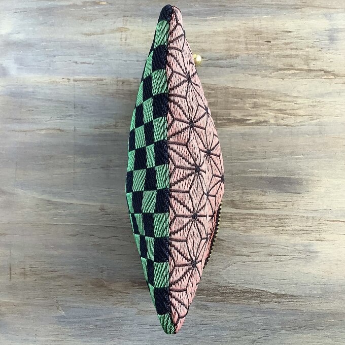 【兄妹柄】畳縁 ぺたんこ ミニポーチ カードケース 小銭入れ 市松 麻の葉