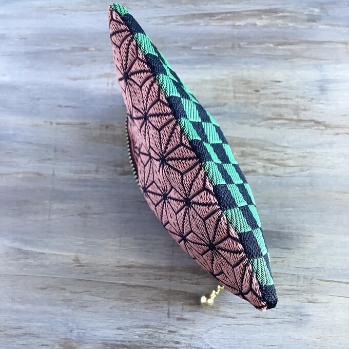 【兄妹柄】畳縁 ぺたんこ ミニポーチ カードケース 小銭入れ 市松 麻の葉