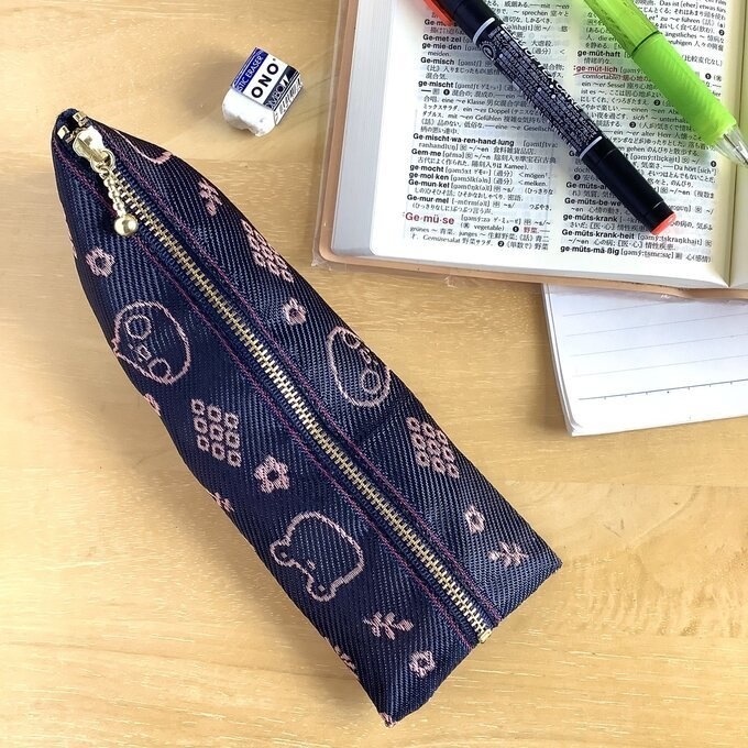 【カエルとトリさん】畳縁 ぺたんこ ミニポーチ 小銭入れ カードケース 紺 ピンク 蛙 鳥 オカメインコ