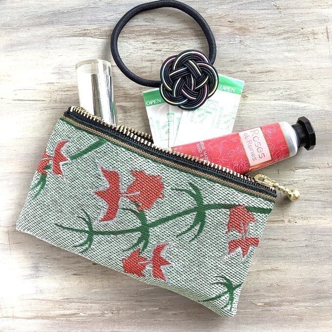 【金魚】畳縁 テトラ型 ペンケース 薄荷 ミント 和風 シノワズリ