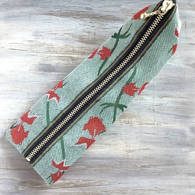 【金魚】畳縁 テトラ型 ペンケース 薄荷 ミント 和風 シノワズリ