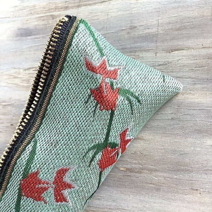 【金魚】畳縁 テトラ型 ペンケース 薄荷 ミント 和風 シノワズリ