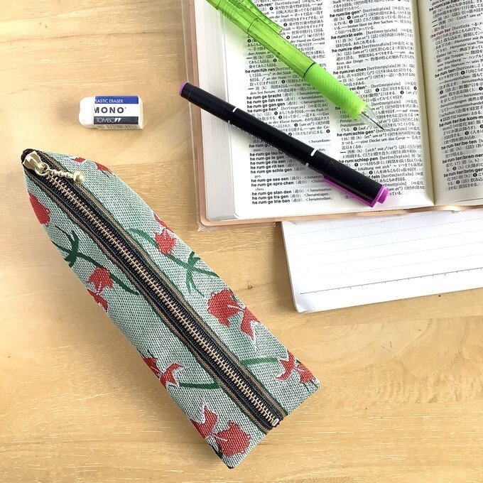 【金魚】畳縁 ぺたんこ ミニポーチ カードケース 小銭入れ 薄荷 ミント 和風 シノワズリ