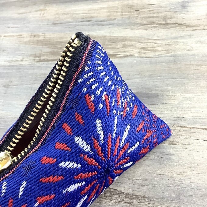 【花火】畳縁 テトラ型 ペンケース 紺 夏 お祭り