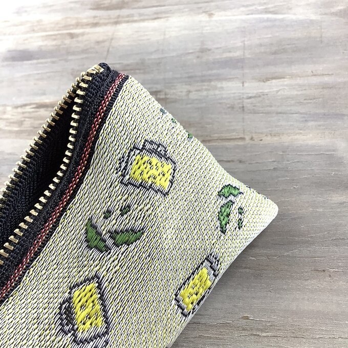 【枝豆とビール】畳縁 テトラ型 ペンケース 夏 グリーン