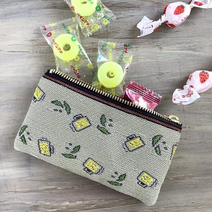 【枝豆とビール】畳縁 テトラ型 ペンケース 夏 グリーン