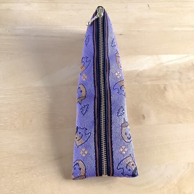 【ハロウィン】畳縁 テトラ型 ペンケース 紫 かぼちゃ オバケ こうもり