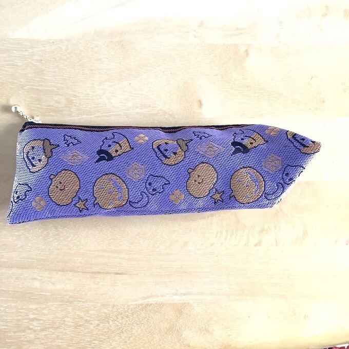 【ハロウィン】畳縁 テトラ型 ペンケース 紫 かぼちゃ オバケ こうもり