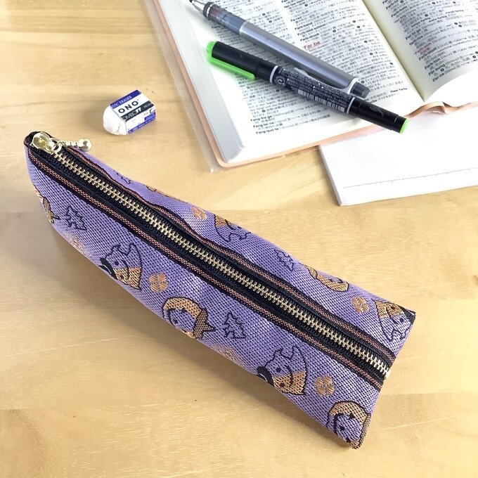 【ハロウィン】畳縁 ぺたんこ ミニポーチ カードケース 小銭入れ 紫 おばけ かぼちゃ