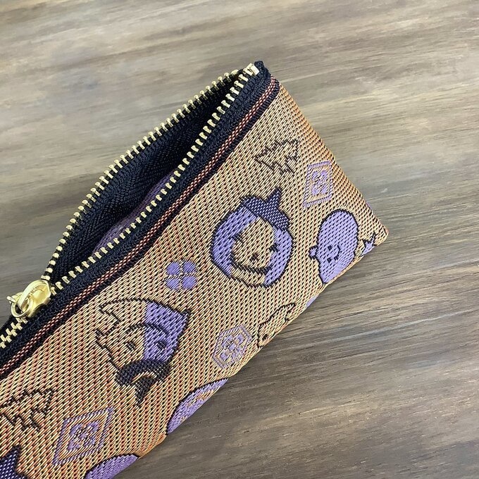 【ハロウィン】畳縁 テトラ型 ペンケース オレンジ かぼちゃ オバケ こうもり