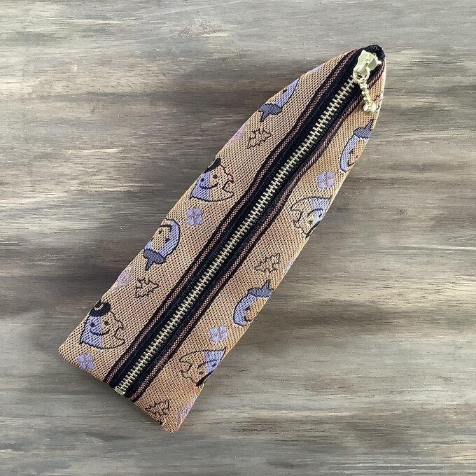 【ハロウィン】畳縁 テトラ型 ペンケース オレンジ かぼちゃ オバケ こうもり