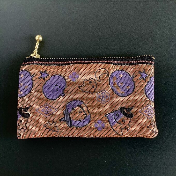 【ハロウィン】畳縁 ぺたんこ ミニポーチ カードケース 小銭入れ オレンジ かぼちゃ