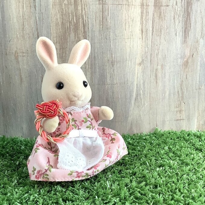 水引製 ミニミニリース 正月飾り【コーラル 金】ドールハウス ミニチュア オビツろいど シルバニア