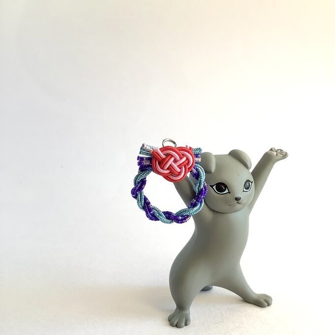 水引製 ミニミニリース 正月飾り【キラキラブルー】オビツろいど シルバニア ドールハウス