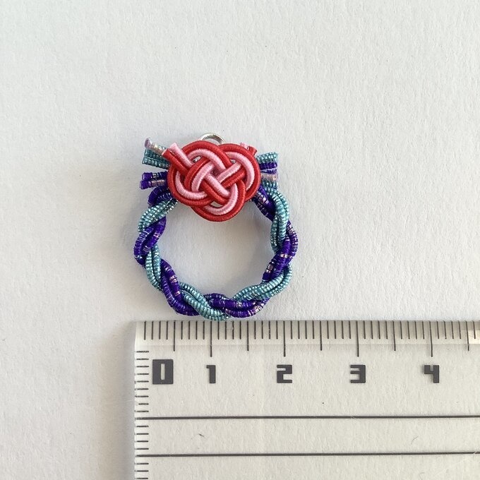 水引製 ミニミニリース 正月飾り【キラキラブルー】オビツろいど シルバニア ドールハウス