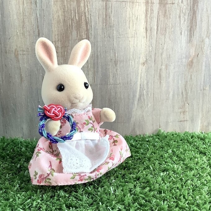 水引製 ミニミニリース 正月飾り【キラキラブルー】オビツろいど シルバニア ドールハウス