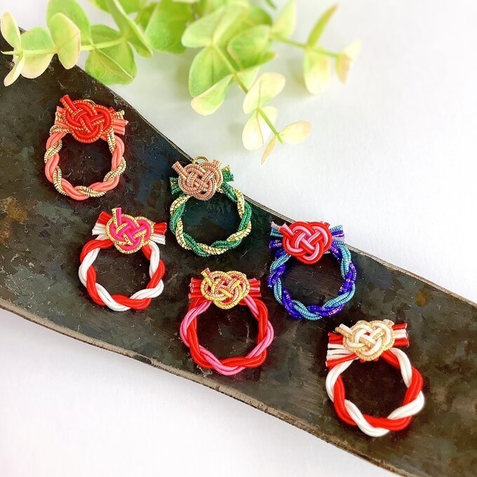 水引製 ミニミニリース 正月飾り【キラキラブルー】オビツろいど シルバニア ドールハウス