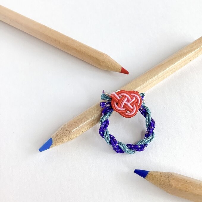 水引製 ミニミニリース 正月飾り【キラキラブルー】オビツろいど シルバニア ドールハウス