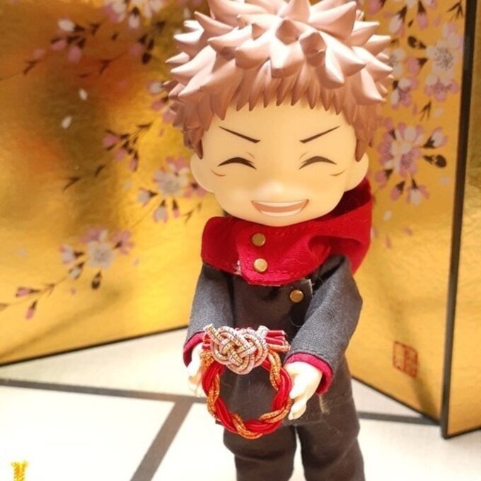 水引製 ミニミニリース 正月飾り【赤 ピンク】オビツろいど シルバニア ドールハウス ミニチュア