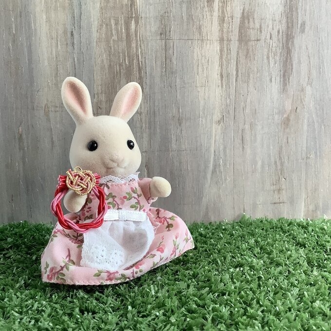 水引製 ミニミニリース 正月飾り【赤 ピンク】オビツろいど シルバニア ドールハウス ミニチュア