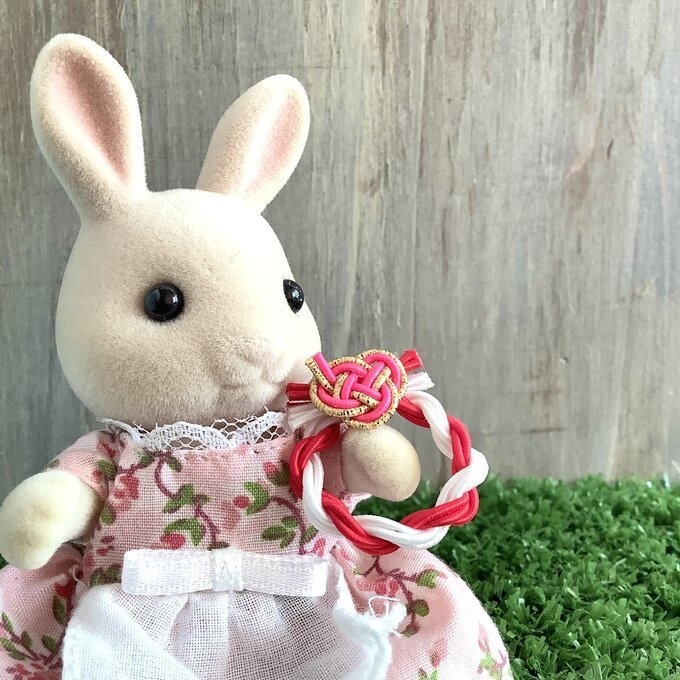 水引製 ミニミニリース 正月飾り【赤 白 ピンク】オビツろいど シルバニア ミニチュア