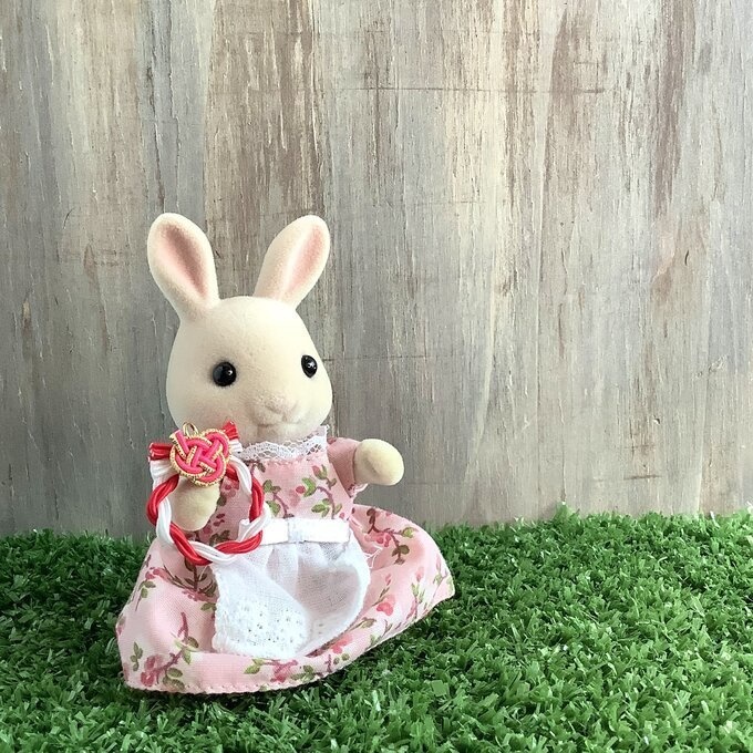 水引製 ミニミニリース 正月飾り【赤 白 ピンク】オビツろいど シルバニア ミニチュア