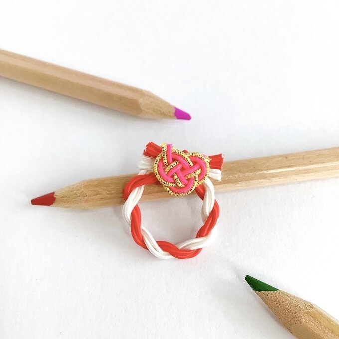 水引製 ミニミニリース 正月飾り【赤 白 ピンク】オビツろいど シルバニア ミニチュア