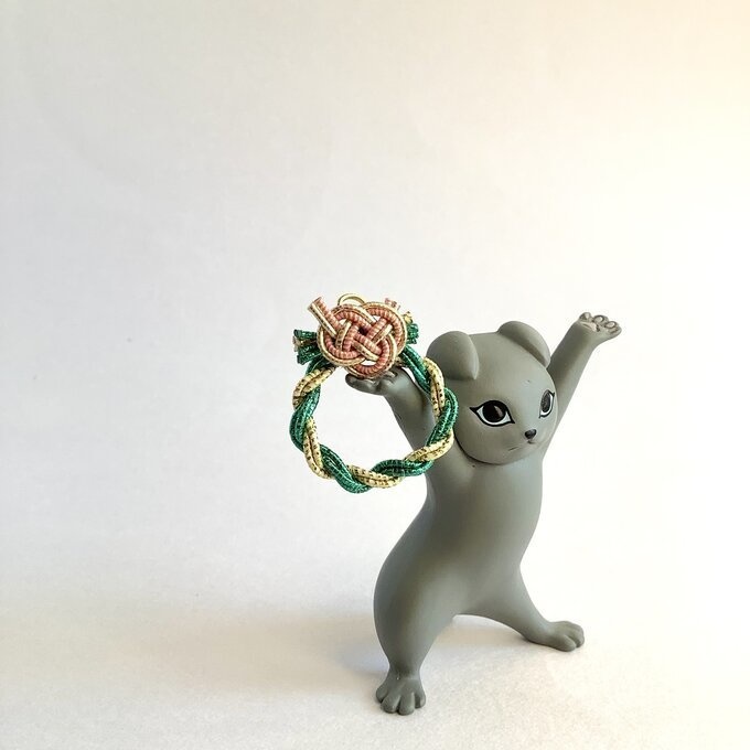 水引製 ミニミニリース 正月飾り【キラキラグリーン 金】オビツろいど シルバニア ミニチュア