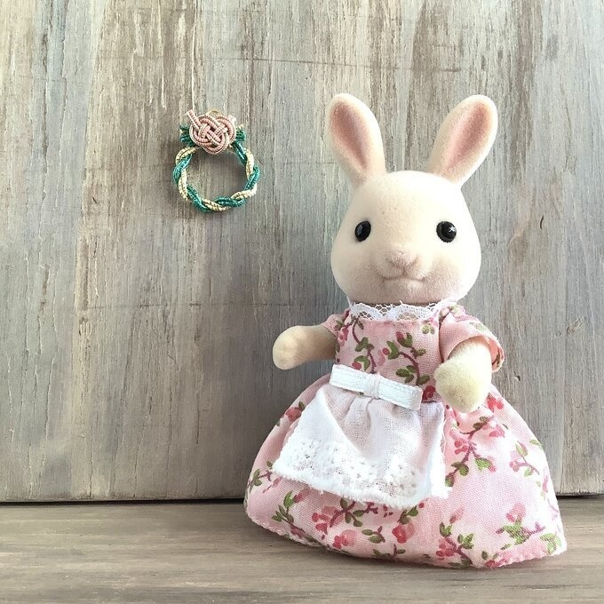 水引製 ミニミニリース 正月飾り【キラキラグリーン 金】オビツろいど シルバニア ミニチュア