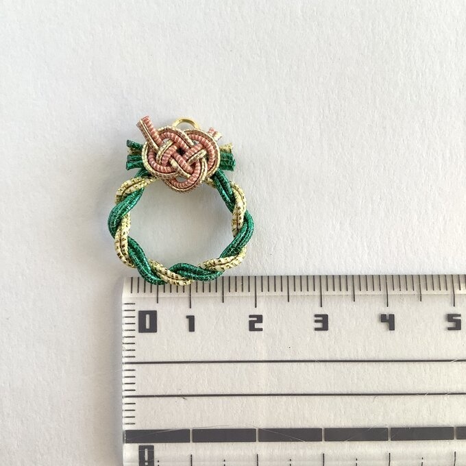 水引製 ミニミニリース 正月飾り【キラキラグリーン 金】オビツろいど シルバニア ミニチュア