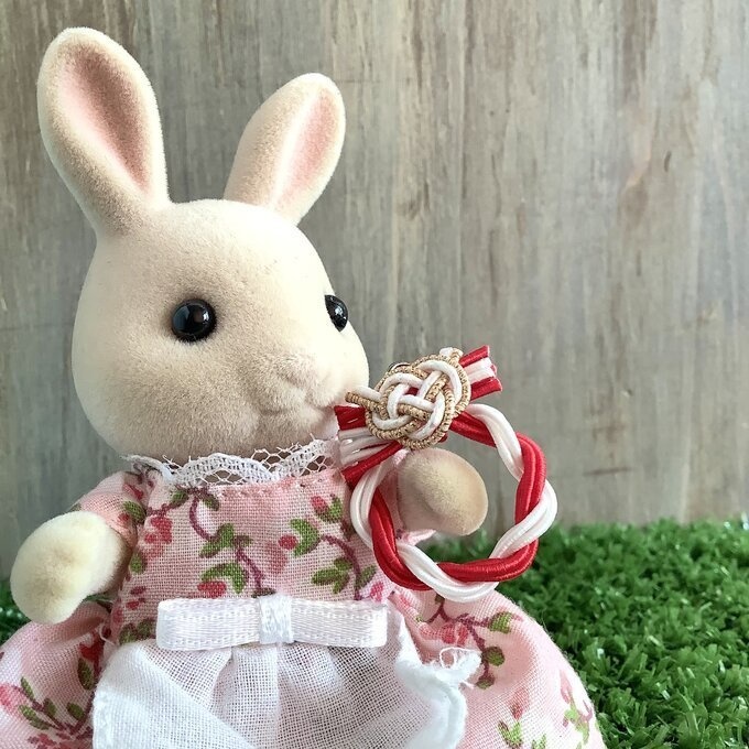 水引製 ミニミニリース 正月飾り【赤 白 金】オビツろいど シルバニア ミニチュア